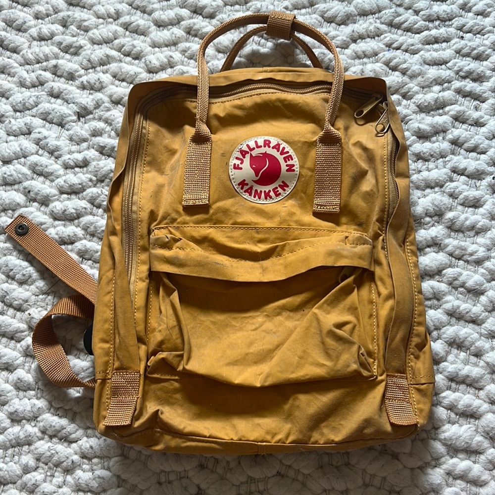 Yellow Fjallraven Kanken Backpack